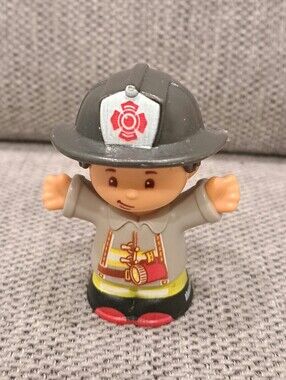 Fisher Price Little People Firefighter Grey Uniform